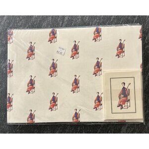 Hong Kong Philharmonic Society Gift Wrap Paper 5 Sheets + 5 Gift Cards Lady Lute